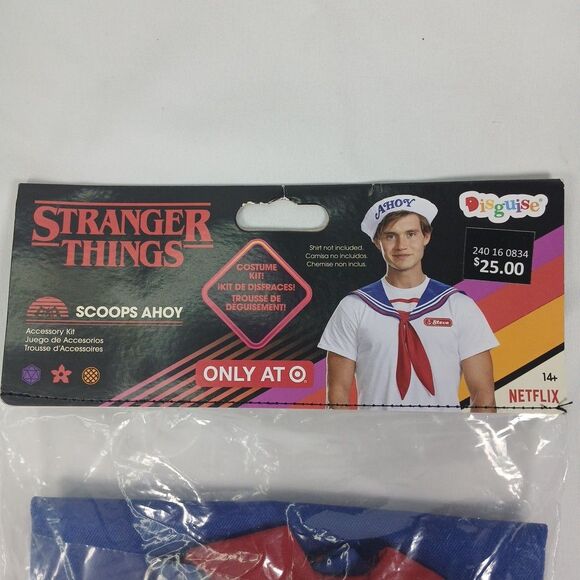 Stranger Things Steve Scoops Ahoy Sailor Costume Adult Men’s Halloween Cosplay - Picture 2 of 4